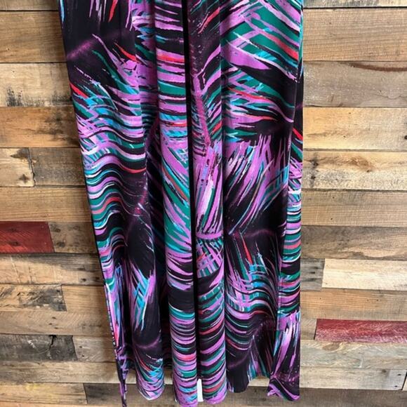 Dana Buchman‎ Purple Abstract Cap Sleeve Maxi Dress Size Medium - Picture 6 of 14